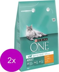 Purina One Adult Kip&Granen - Kattenvoer - 2 X 3 Kg