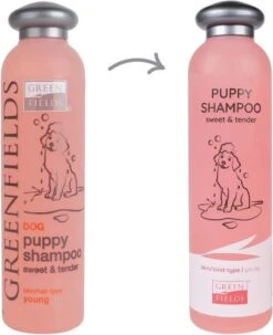 Greenfields - Milde Hondenshampoo Puppy - Zachte Shampoo Met Babypoeder Geur - Inhoud 270 Ml Of 5 Liter - 270 Ml -Huisdierbenodigdheden Korting 978x1200