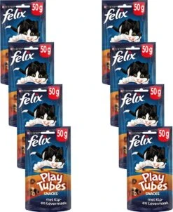 Felix PlayTubes - Kattensnacks - Kip & Lever - 8 X 50g -Huisdierbenodigdheden Korting 982x1200 6