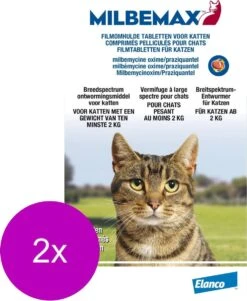 Elanco Milbemax Kat - Anti Wormenmiddel - 2 X 2 Tab 2-8kg