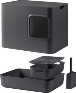 Hoopo® Dome Kattenbak Grijs - Kattenbak - Kattenbakschep - Kattenbakmat -Huisdierbenodigdheden Korting 986x1200 5