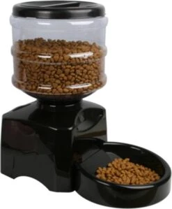 Lovely Pets – Voerautomaat – Automatisch Voerbak – Automatisch Voedingsschema; Plan Vaste Eetmomenten – Voerbak Voor Kat En Hond – Inhoud 5,5L - Zwart