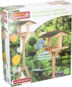 Lifetime Garden - Vogelhuisje Op Paal - 115 X 35 X 35 CM - Beschermt Vogelvoer Tegen Zon En Regen - Voor Tuin En Balkon -Huisdierbenodigdheden Korting 994x1200 7