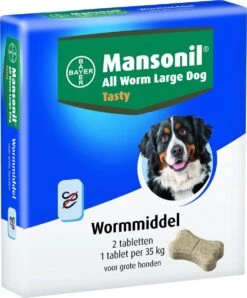 Mansonil All Worm Tasty Ontworming Tabletten Hond 2 Tabletten -Huisdierbenodigdheden Korting 996x1200